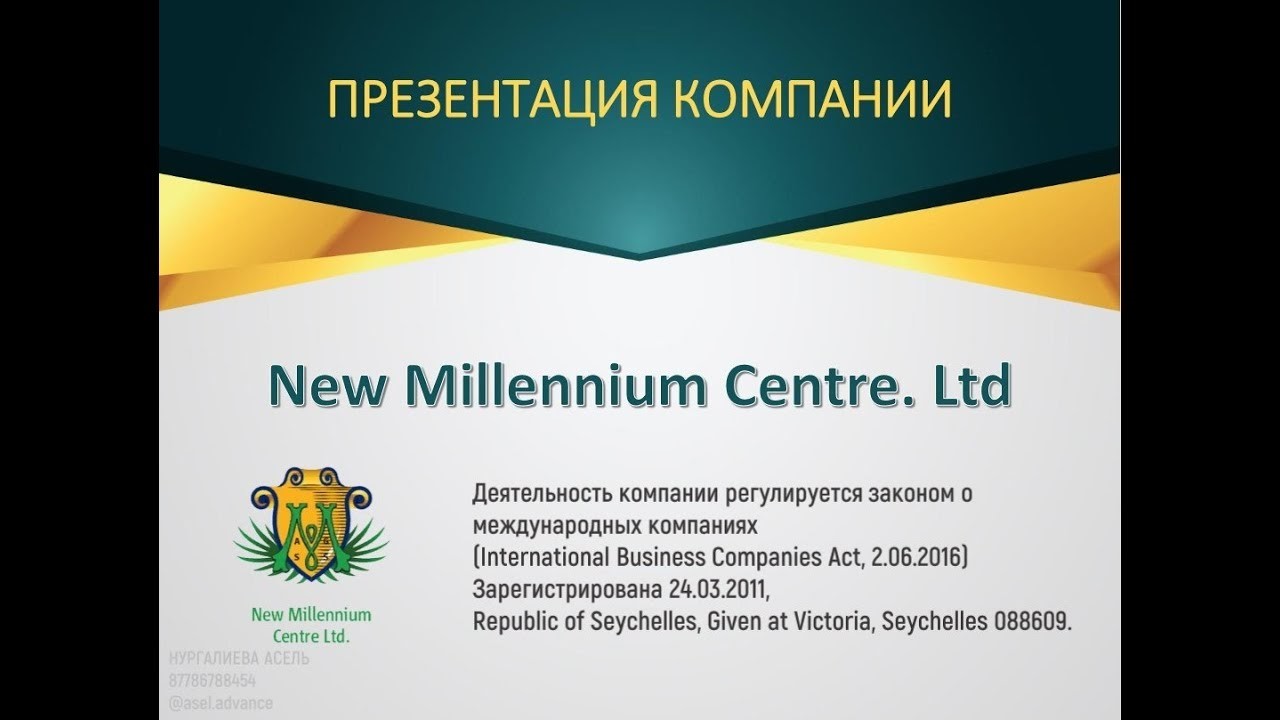 Презентация компании New Millennium